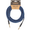 CASCHA Professional Line Guitar Cable, Straight, Tweed Blue, 6 m