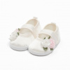 Dojčenské saténové capačky New Baby Ivory Flowers 6-12 m - 6-12 m