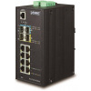 Planet IGS-5225-8T2S2X priemyselný switch, 8x1Gb, 2x1Gb SFP, 2x10Gb SFP+, dual 12-48VDC, -40~75°C, IP30