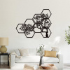 drevo zivota Drevený strom na stenu HEXAGON Farebný vzor: Čierna, Veľkosť viacdielov: 110x88