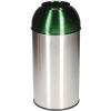 Kovový odpadkový kôš Manutan Expert Dome na triedený odpad, objem 40 l, zolená