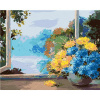Zuty – Maľovanie Podľa Čísel – Kytica Jarných Kvetov Pri Okne, 80 × 100 cm, Plátno + Rám 8596530105879