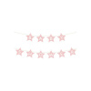 Banner s nápisom na baby shower, svetloružové hviezdičky 290 cm x 16,5 cm