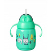 Tommee Tippee netečúci hrnček Superstar so slamkou 300ml green