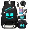 MARSHMELLO BACKPACK LIGHT SCHOOL USB MESSENGER (Marshmello Glow Backpack USB Messenger USB)