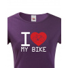 Dámské tričko pro cyklisty I love my bike, Barva Fialová, Velikost XS, Canvas Dámské tričko s krátkým rukávem Bezvatriko.cz 0157