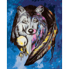 ZUTY Maľovanie podľa čísel VLK S AMULETOVÝM PEROM Rámovanie bez rámu a bez vypnutia plátna Rozmer 80x100 cm