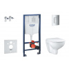Grohe Solido Set predstenovej inštalácie, klozetu a Slim dosky Bau Ceramic, SoftClose, tlačidlo Even, chróm SANI15BB1101-GR