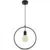 Závesné svietidlo kruh E27 čierne VT-7322 (V-TAC)