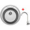 Nerezový set dřezu a baterie ROUND 510 + ARCO celonerezová