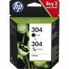 Atrament HP 304 N9K06AE + L0U21AE čierny (black), sada