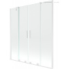 Mexen Velar Duo vaňová zástena, 2-krídla, posuvná, 160 x 150 cm, transparentná, biela - 896-160-000-02-20