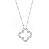 GRACE Silver Jewellery Stříbrný náhrdelník se zirkony ve tvaru čtyřlístku - stříbro 925/1000 NH-N000034B/166 Stříbrná 40 cm + 4 cm (prodloužení)