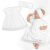 Baby Nellys Luxusné šatôčky s čipkou SOFIA, krátkym rukávom + čelenka,2D sada, biele. veľ. 68/74, 68/74 (6-9m)
