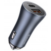 Baseus TZCCJD-0G Zlatý stykač Nabíjačka do auta Duálna rýchlonabíjačka USB 40W Tmavo šedá