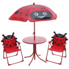 Set záhradný LEQ MELISENDA Mariquita, lienka, slnečník 105 cm, stôl 50 cm, 2 stoličky, detský (802416)
