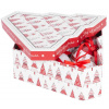 MagicHome Guleso stromčekmi, 6 ks, 7,5 cm, červeno/biele