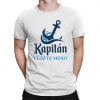 Kapitán (meno) - pánske tričko s potlačou - personalizovaný produkt - Tričkový | M | Biela | Pánske tričko