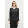 Tričko s dlhým rukávom adidas Originals V-Neck Longsleeve Tee dámske, čierna farba, JD2603
