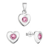 Súprava šperkov s kryštálmi Swarovski náušnice a prívesok ružové srdce 39176.3