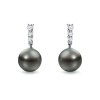 Visiace náušnice z bieleho 14k zlata s tahitskou perlou KLENOTA E0658602