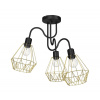 Luminex | Prisadený luster BERGEN 3xE27/60W/230V čierna/zlatá | LU0315