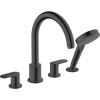 HANSGROHE Vernis Blend 4-otvorová batéria na okraj vane, vyloženie výtoku 211 mm, matná čierna, 71456670