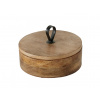 Okrúhla krabička KABIR, mangové drevo, Ø 19 cm