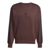 adidas Essentials 3-Stripes Fleece Sweatshirt Mens Shadow Brown M