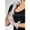 Rukavičky čipkované - WHITE GLAMOUR - biele, 20 cm, bez prstov