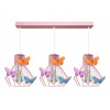 Stropné svietidlo ružové s motýľmi E27 3-bodové