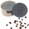 Podložka na stôl - Okrúhla drevená podložka, plsť (Felt Cup Set 6 ks + organizátor)
