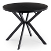 PROXIMA.store - Okrúhly rozkladací stôl LUGO FARBA: čierna, FARBA NÔH: čierna