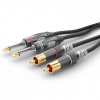 Sommer Cable HBA-62C2-0090 jack / cinch audio prepojovací kábel [2x jack zástrčka 6,3 mm (mono) - 2x cinch zástrčka] 0.90 m čierna; HBA-62C2-0090