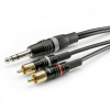 Sommer Cable HBP-6SC2-0300 jack / cinch audio prepojovací kábel [2x cinch zástrčka - 1x jack zástrčka 6,3 mm (stereo)] 3.00 m čierna; HBP-6SC2-0300