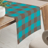 Biante Bavlnený behúň na stôl Olivia OL-018 Tyrkysovo-hnedá kocka veľká 20x160 cm