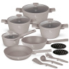 Berlingerhaus Sada nádobí s titanovým povrchem 15 ks Taupe Collection BH-8111