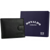 Peňaženka - Ronaldo Peňaženka Prírodná koža čierna 0002 l -D čierna - mužský produkt (Veľké pánske kožené portfólio Funkčné zastavenie RFID)