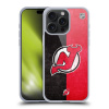 Silikonové lesklé pouzdro na mobil Apple iPhone 15 Pro Max - NHL - Půlené logo New Jersey Devils (Silikonový lesklý kryt, obal, pouzdro na mobilní telefon Apple iPhone 15 Pro Max s licencovaným motive