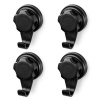 COMPACTOR Bestlock Black Háčiky do kúpeľne, s prísavkami, bez vŕtania, nosnosť až 6 kg, 4 ks