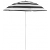 Slnečník DALIA 180 cm, 32/32 mm, s naklápacím kĺbom, čierno-biely, plážový