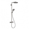 Hansgrohe Raindance S - Sprchový set s termostatom, priemer 24 cm, 3 prúdy, EcoSmart+, kefovaný čierny chróm 28825340