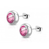 CITY STORM Náušnice puzetové z chirurgickej ocele s ružovým očkom 6 mm - Rozzie
