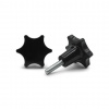 Skrutka kovová s plastovou hlavou, 6 cípa hviezda / 105-012 / 40 / M6 x 14 mm (čierna)