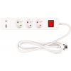 Kábel Strend Pro LG-FB603K, L-1.4 m, predlžovací, 3x zásuvka + vypínač, USB