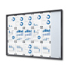 Jansen Display Interiérová vitrína 18xA4 SLIM, posuvné dveře, plechová záda, antracit (RAL7016)