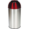 Kovový odpadkový kôš Manutan Expert Dome na triedený odpad, objem 40 l, červená