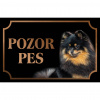Nemecký špic stredný - Kovová tabuľka POZOR PES
