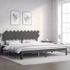 zahrada-XL Posteľný rám s čelom sivý 200x200 cm masívne drevo 3193748