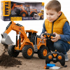 DIAĽKOVO OVLÁDANÝ BAGER S FUNKCIOU BULDOZÉRA, TRAKTOR, AUTO + DYMOVÉ EFEKTY